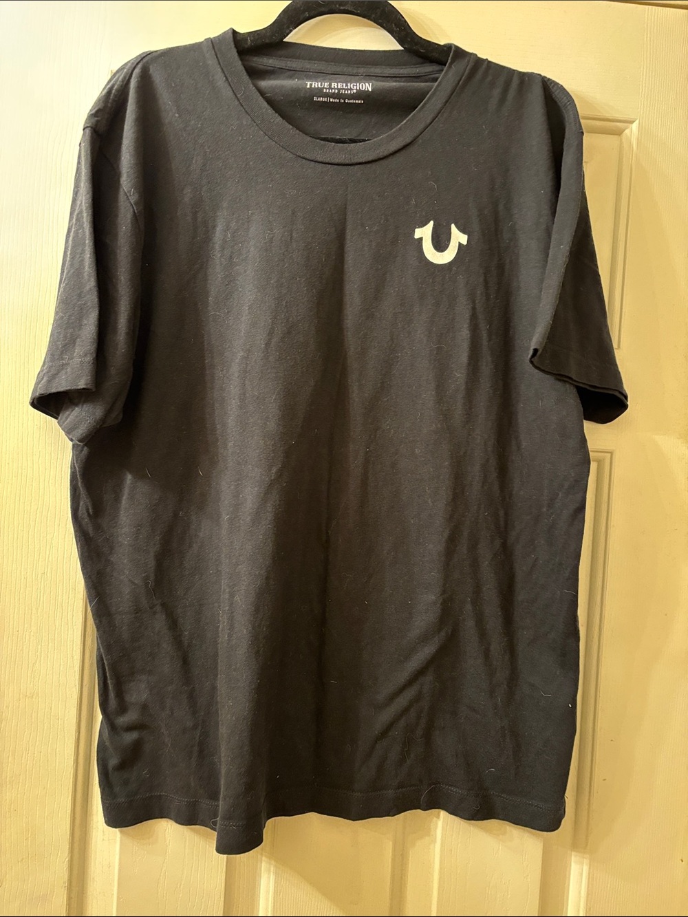 True Religion Men’s Black Logo Crew Neck T-Shirt XL EUC